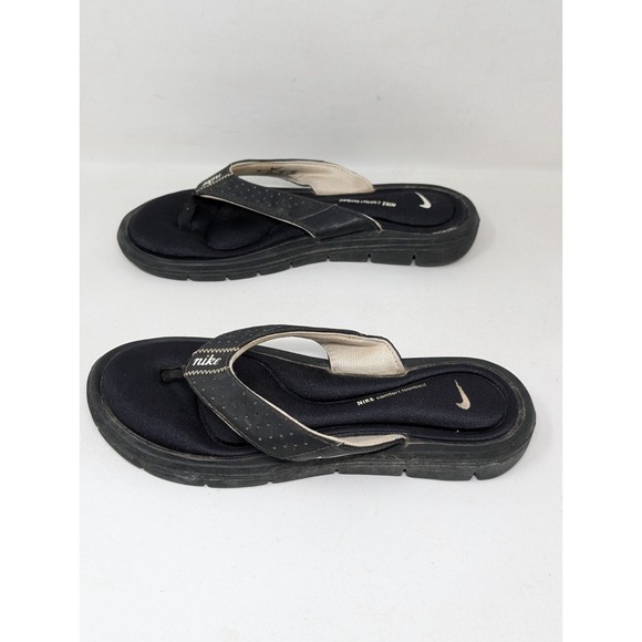 Nike Comfort Footbed Thong Flip Flops Womens Size 7 Sandals Black 354925-011 - Picture 3 of 6